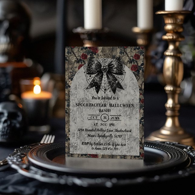 Invitation Coquette Halloween Dark Bow (Créateur téléchargé)