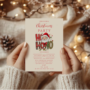 Invitation Coquette Ho Ho Ho Santa Noël