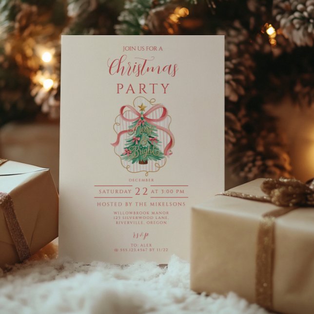 Invitation Coquette Joyeux & Lumineux Noël (Créateur téléchargé)