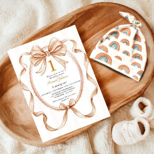 Invitation Coquette neutre pour le genre 1er anniversaire