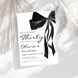 Invitation coquette noire arc 30e anniversaire fête