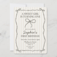 Coquette Noire Bow Beige rayé Anniversaire