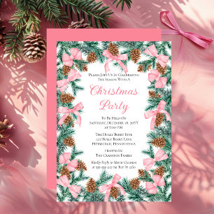 Invitation Coquette Pine Boughs et Bows Noël