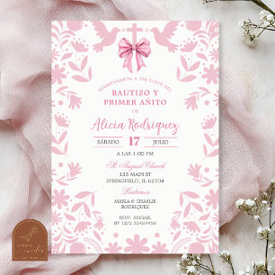 Invitation Coquette rose Talavera Cielito Lindo Baptême