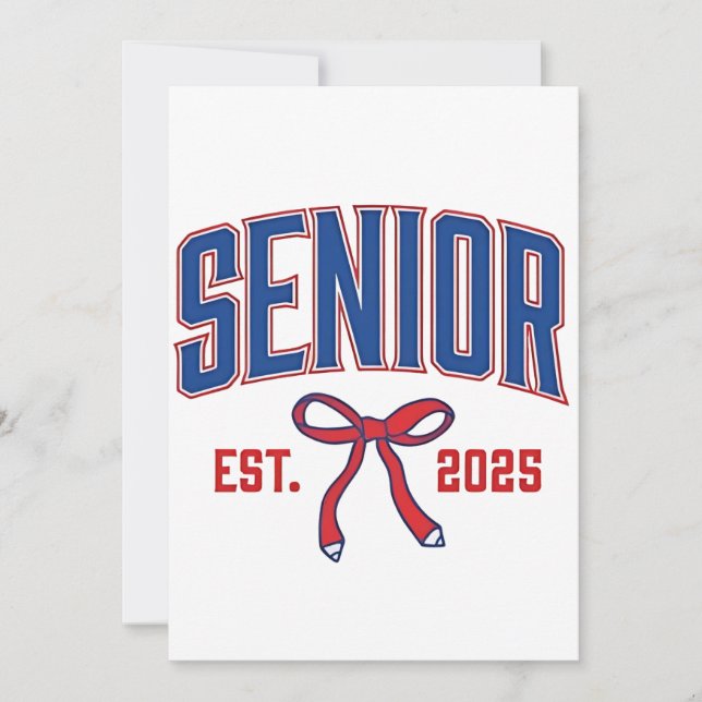 Invitation Coquette senior 2025 Classe de 2025 Nœuds roses (Devant)