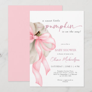 Invitation Coquette Sweet Petit Citrouille Baby shower Bow ro