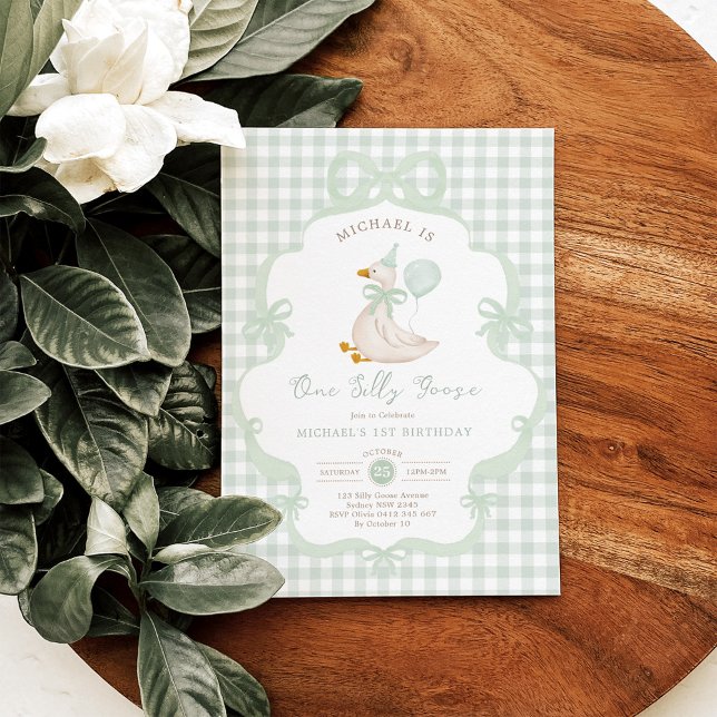 Invitation Coquette Un Joyeux Fou Sage Vert Naissance (Créateur téléchargé)