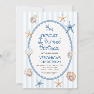 Invitation Coquillage Bleu The Summer I Turned Thirteen anniv