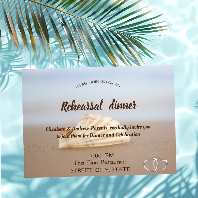Invitation Coquillage de plage, dîner de répétition de mariag (Créateur téléchargé)