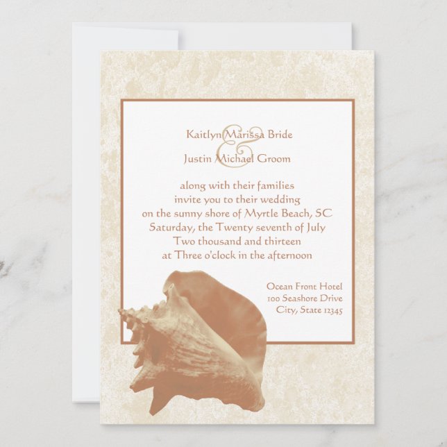 Invitation Coquillage/ Mariage (Devant)