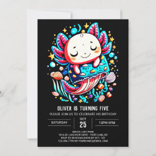 Invitation Coquillages Axolotl Anniversaire Magique
