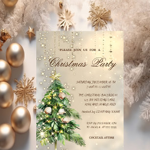 Invitation Coquillages d'arbre de Noël Fête de Noël