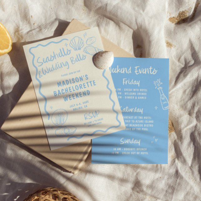Invitation Coquillages et cloches Mariages Bachelorette (Créateur téléchargé)