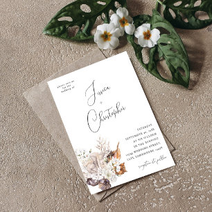Invitation Coquillages et Mariage floral blanc 2