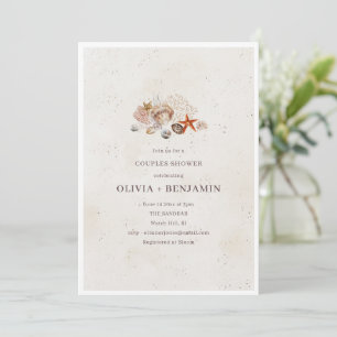 Invitation Coquillages Océan Plage Couple Mariage Shower