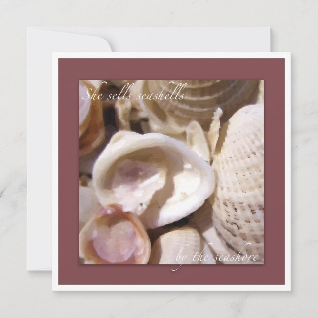 Invitation Coquillages sur la plage (Devant)