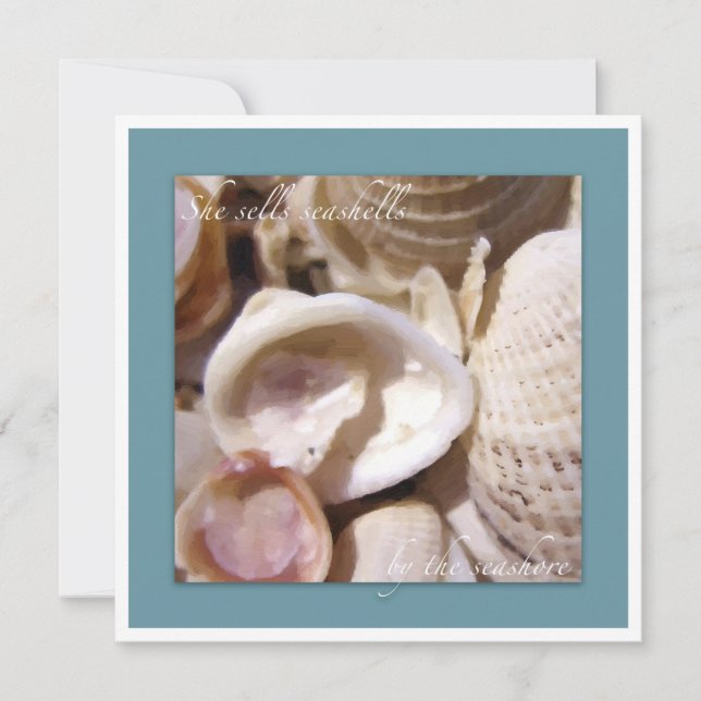 Invitation Coquillages sur la plage (Devant)