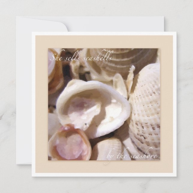 Invitation Coquillages sur la plage (Devant)