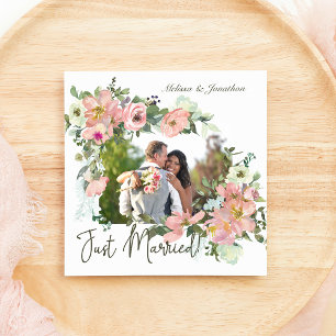 Invitation Coquille d'oeuf et floral rose tendre Mariés
