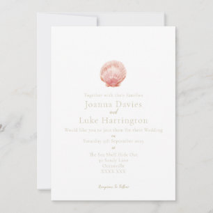 Invitation Coquille Saint-Jacques Minimaliste Aqua