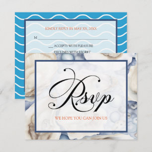 Invitation Coquilles de RSVP Plage ou Destination