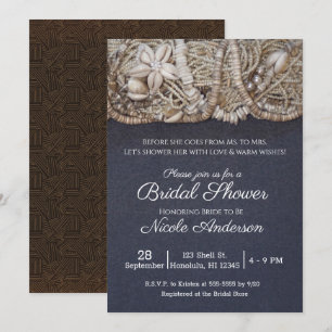 Invitation Coquilles marines Puka de plage hawaïenne pour une