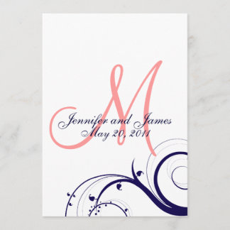 Invitation Corail de marine d'invitations de mariage de
