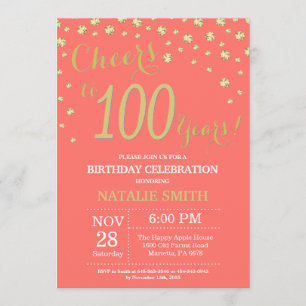 Invitation Corail et or 100e Anniversaire Diamant