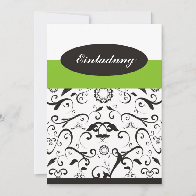 Invitation - corail noir vert (Devant)