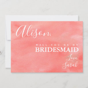 Invitation Coral Dreams Be My Bridesmaid Proposition Card