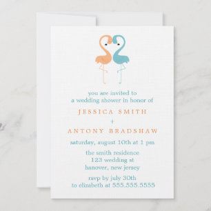 Invitation Coral et Aqua Flamants roses Couples Wedding showe