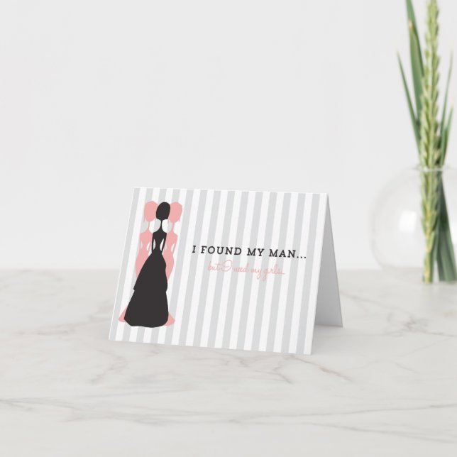 Invitation Coral & Grey Be My Bridesmaid Card (Devant)