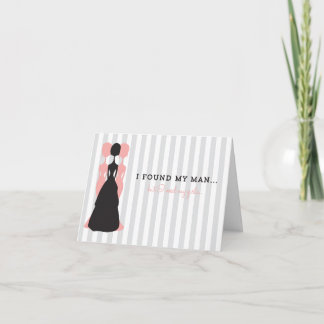 Invitation Coral & Grey Be My Bridesmaid Card