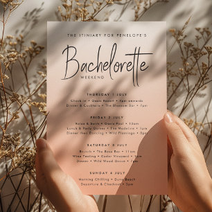 Invitation Coral Ombre   Bachelorette Heekend Itiniary