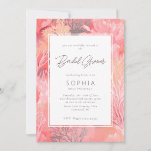 Invitation Coral Reef Fête des mariées vive - rose vif