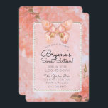Invitation Coral rose papillon Vintage Rose doux 16 Partie<br><div class="desc">Personnaliser pour tout événement</div>
