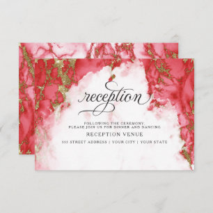 Invitation Coral Tourmaline Aquarelle Géode BarefootBride™