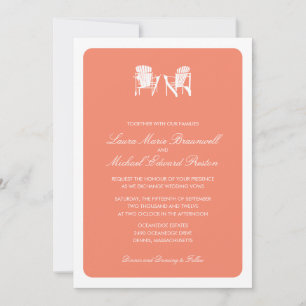 Invitation Coral Two Adirondack Chaises De Plage Mariage