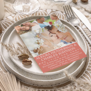 Invitation Coral Votre Typographie Photographie Mariages Invi