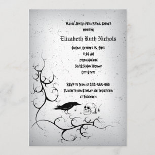 Invitation Corbeau et crâne Gothique mariage douche nuptiale