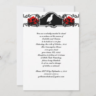 Invitation Corbeau et Mariage de Goth Rose