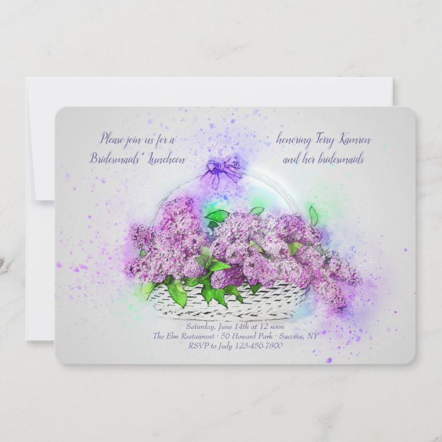 Invitation Corbeille de Lilas (Devant)
