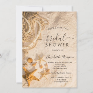 Invitation Cordon de coquillages Sable Réception de mariage p