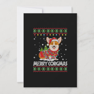 Invitation Corgi Chien Joyeux Corgmas Chien de Noël Jeu de No