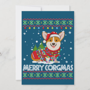 Invitation Corgi Chien Joyeux Corgmas Santa Corgi Noël dégueu