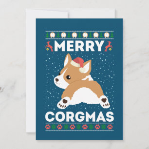 Invitation Corgi Sweat-shirt de Noël Moche Style Joyeux Corgm