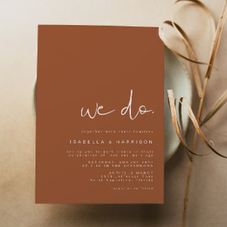 Invitation CORIANDER Bohème Brûlé Orange Moderne Minimaliste