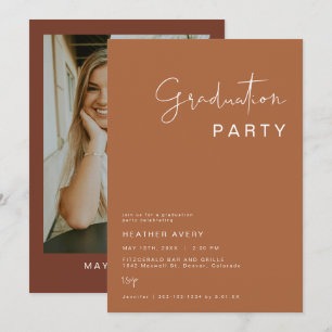 Invitation CORIANDER Terracotta and Rust Graduation Party