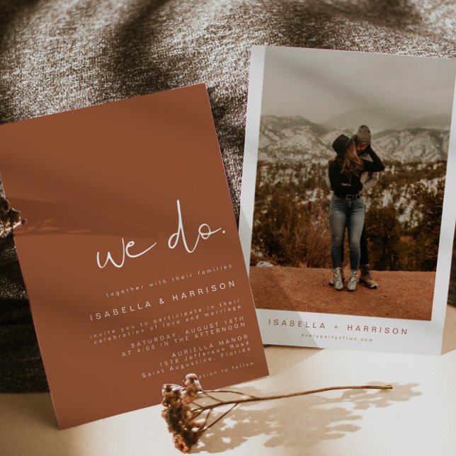 Invitation CORIANDRE Bohemian Brûlé Orange Moderne Minimalist (Créateur téléchargé)