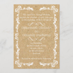 Invitation Cork avec mariage vintage cadre
